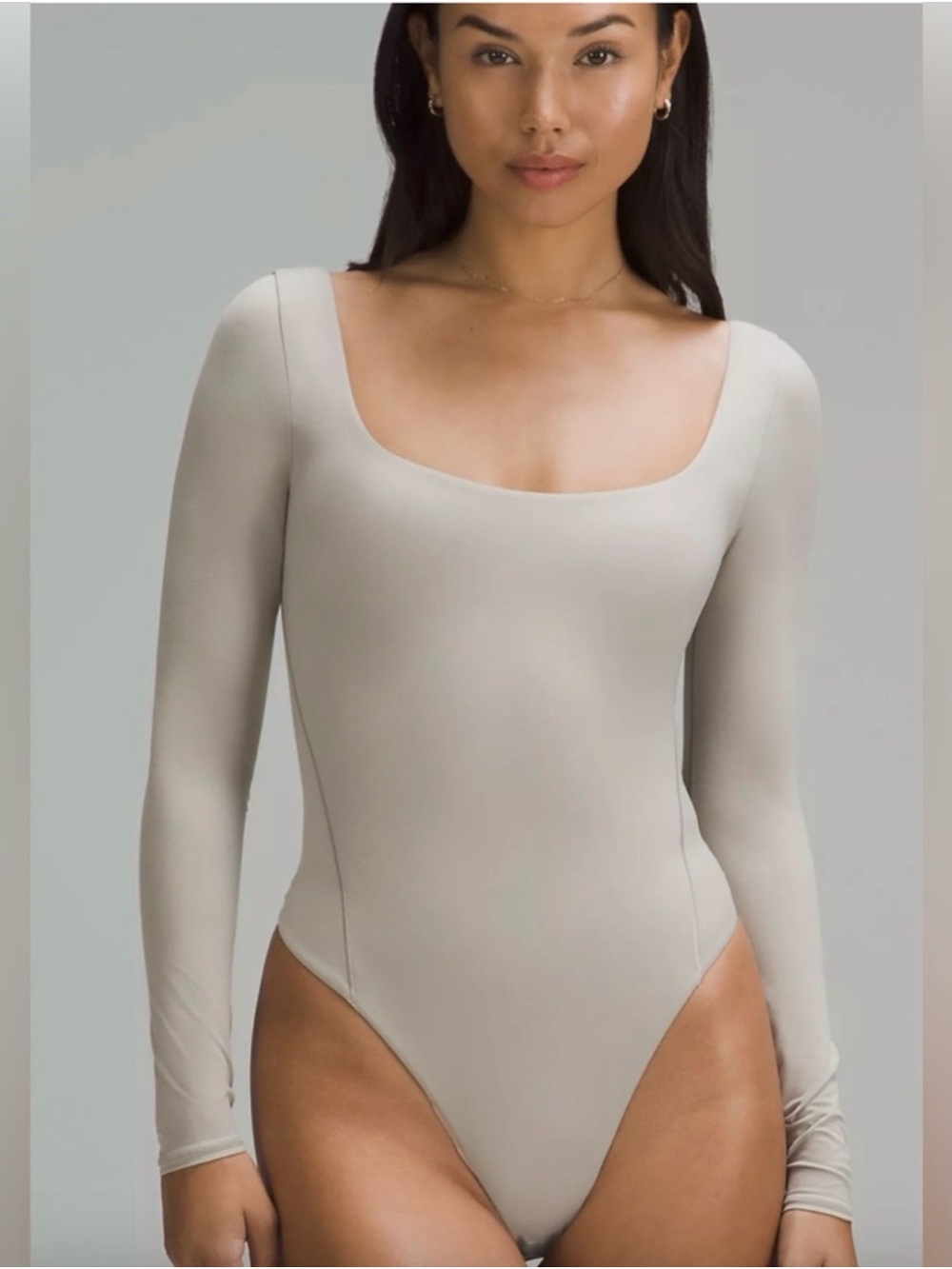 lululemon athletica Scoop-Neck Long Sleeve Bodysuit - Light Cream